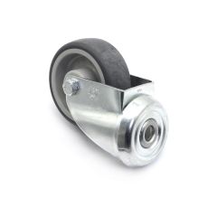 KOTAČ SIVI/PP 100/30 S VILICOM OKRETNI RUPA FI12mm MAX. 100kg TELLURE ROTA