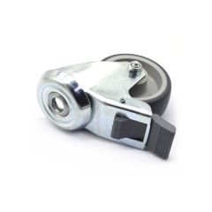 KOTAČ SIVI/PP  80/30 S VILICOM OKRETNI KOČNICA RUPA FI12mm MAX. 70kg TELLURE ROTA