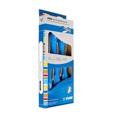 ODVIJAČI GARNITURA 5/1 607B5NI KRIŽNI Ph1x80,2x100, PLOSNATI 0,5X3,0X80, 0,8X4,0X100,1,2X6,5 UNIOR