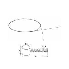 SAJLA 1,9X3000mm SA CILINDRIČNOM BOBICOM (VODORAVNO) 8X8MM ZA RUČKE KVAČILA