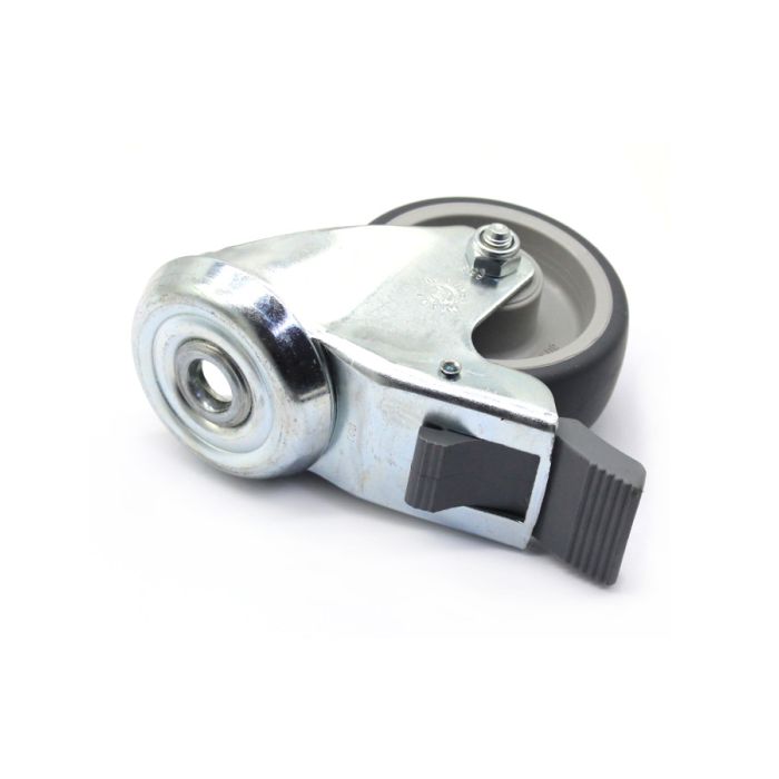 KOTAČ SIVI/PP  80/30 S VILICOM OKRETNI KOČNICA RUPA FI12mm MAX. 70kg TELLURE ROTA