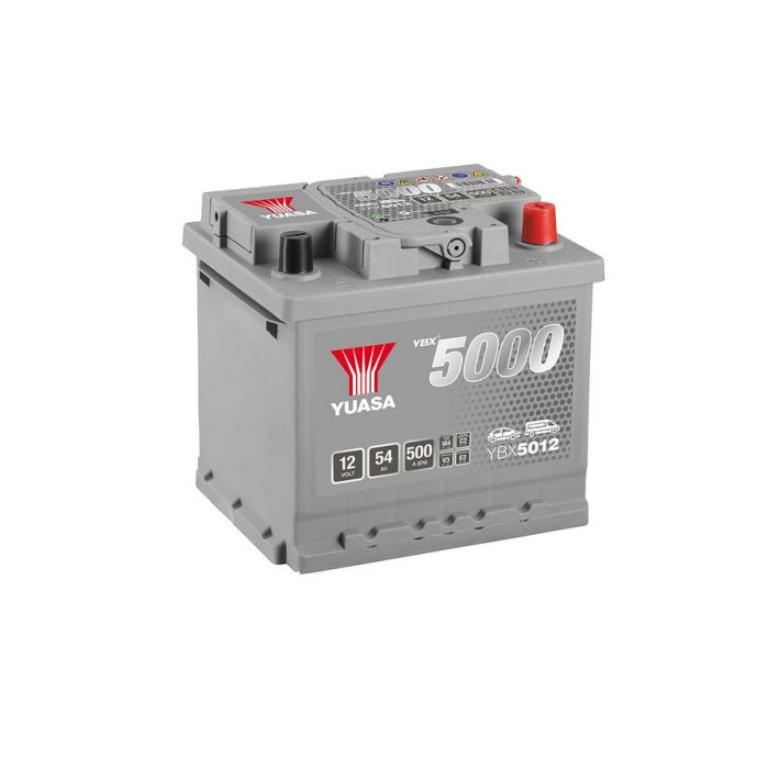 AKUMULATOR  54 Ah D+ YUASA 5000 YBX 5012, IZLAZNA STRUJA EN1 480A, EN2 580A, JAMSTVO 40 MJESECI