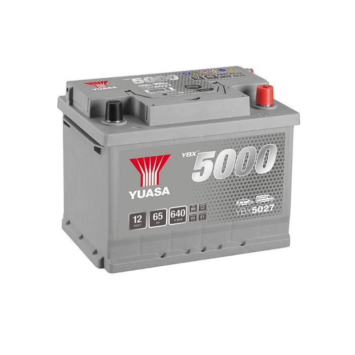 AKUMULATOR  65 Ah D+ YUASA 5000 YBX 5027, IZLAZNA STRUJA EN1 640A, EN2 750A, JAMSTVO 40 MJESECI
