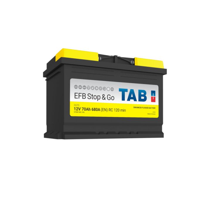 AKUMULATOR STOP&GO 70Ah D+TOPLA TAB EFB ŽUTI IZLAZNA STRUJA EN 760A JAMSTVO 24 MJESECA 10g