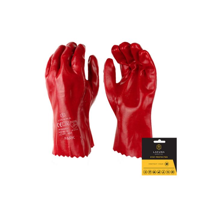 RUKAVICE PVC PARK 27 cm CRVENE VEL. 10