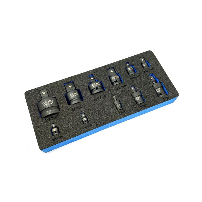 REDUCIR I ZGLOBNI PRODUŽETAK NASADNIH KLJUČEVA GARNITURA 11-DIJELNA M3/8"-1/4"Ž, M1/4"-3/8"Ž, M1/2-3