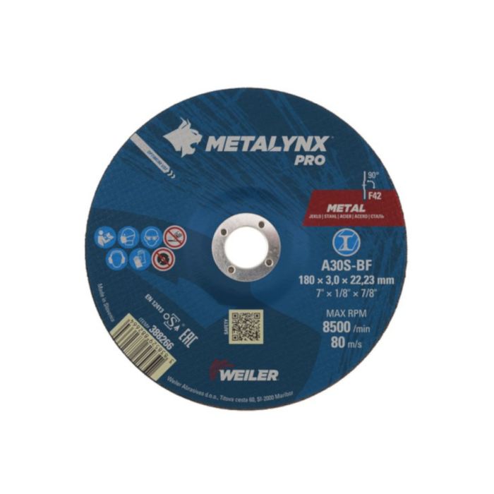 PLOČA REZNA ZA METAL 180X3,0X22,0 A30S-BF METALYNX PRO