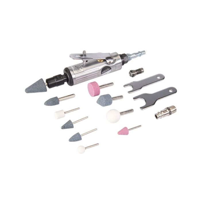 BRUSILICA JEDNORUČNA PNEUMATSKA GARNITURA PRIHVAT 1/4", 1/8" 15-DIJELNA SILVERLINE