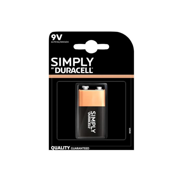 BATERIJSKI ULOŽAK 9V 1/1 DURACELL SIMPLY ALKALNA