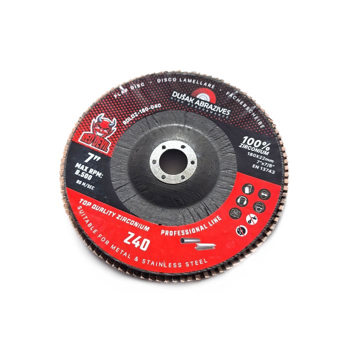 LAMELNI BRUSNI DISK 180X22 Z 40 INOX/METAL KOSI RED DEVIL HIGH PERFORMANCE